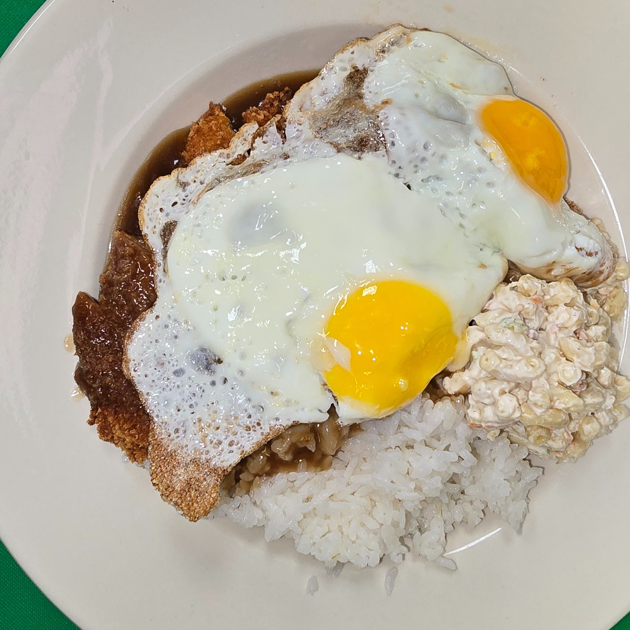 Fried Fish Loco Moco.