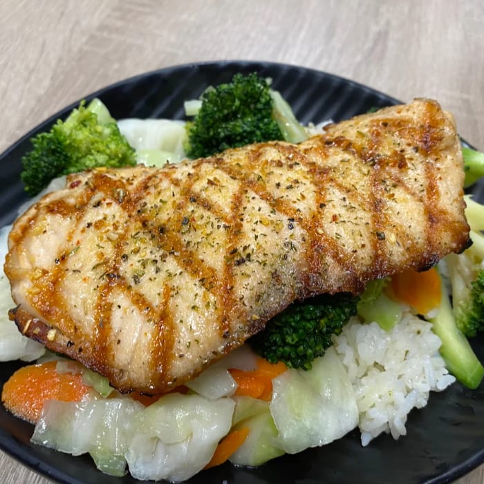 Grilled Salmon Bowl.