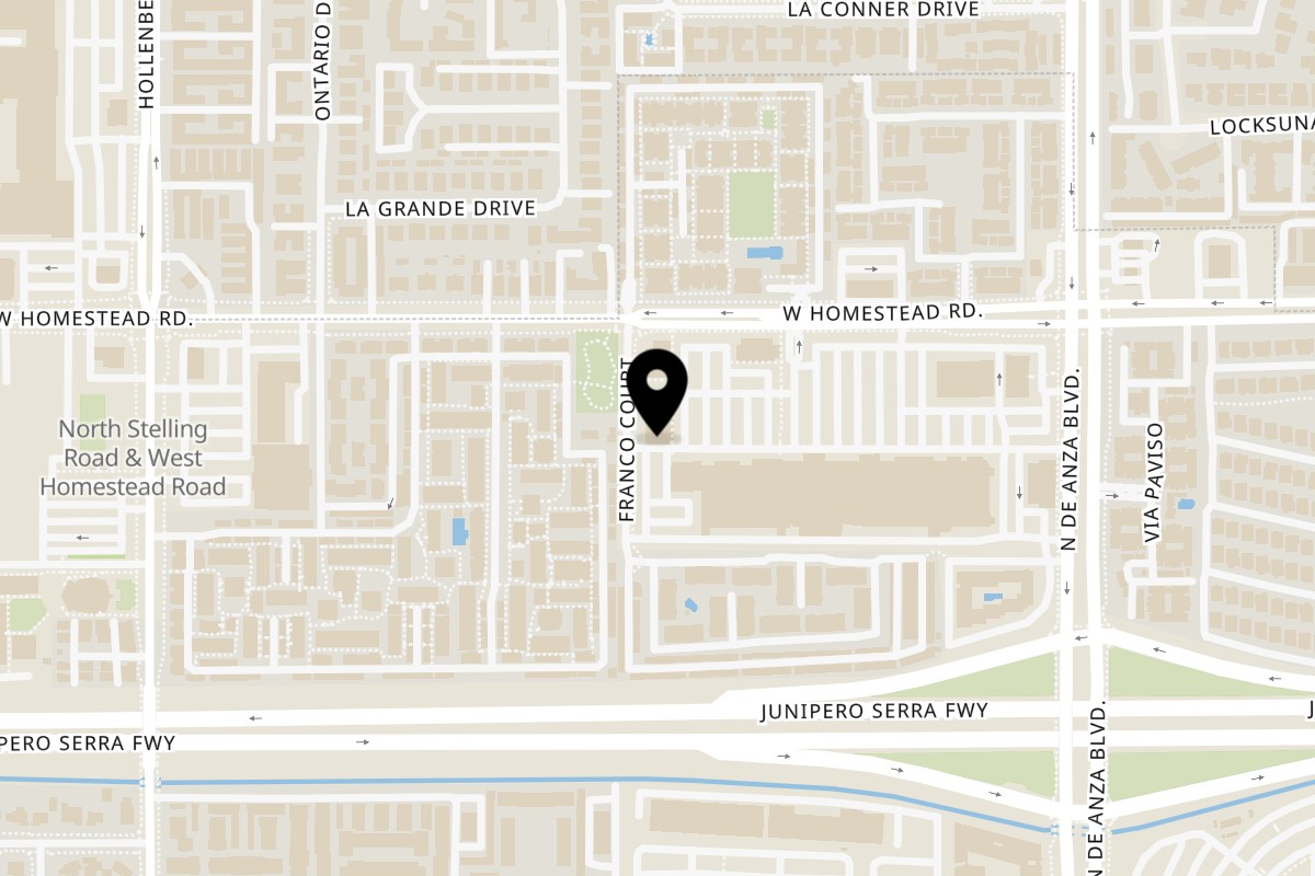 Map showing the location of Fish's Wild Cupertino on 20672 Homestead Road in Cupertino